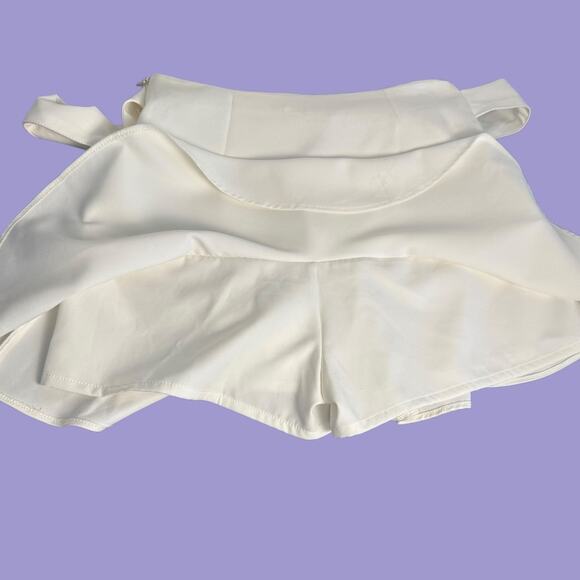 Zara Self-Tie Belted Ruffled Hem Skort Mini Skirt - Picture 8 of 10